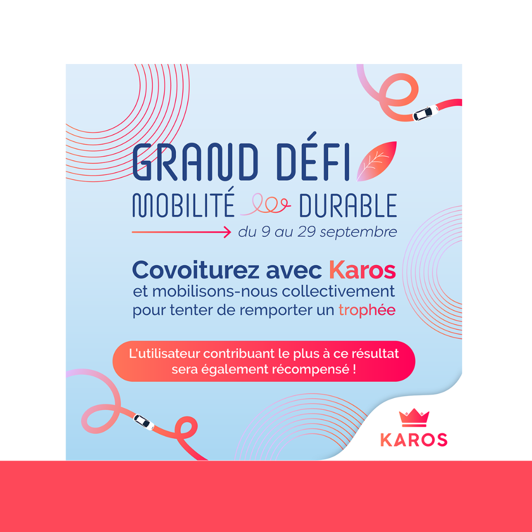 Participez au Grand D&#233;fi Mobilit&#233; Durable Karos avec DERICHEBOURG Int&#233;rim et Recrutement &#33;